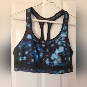 Champion Black and Blue Abstract Sports Bra